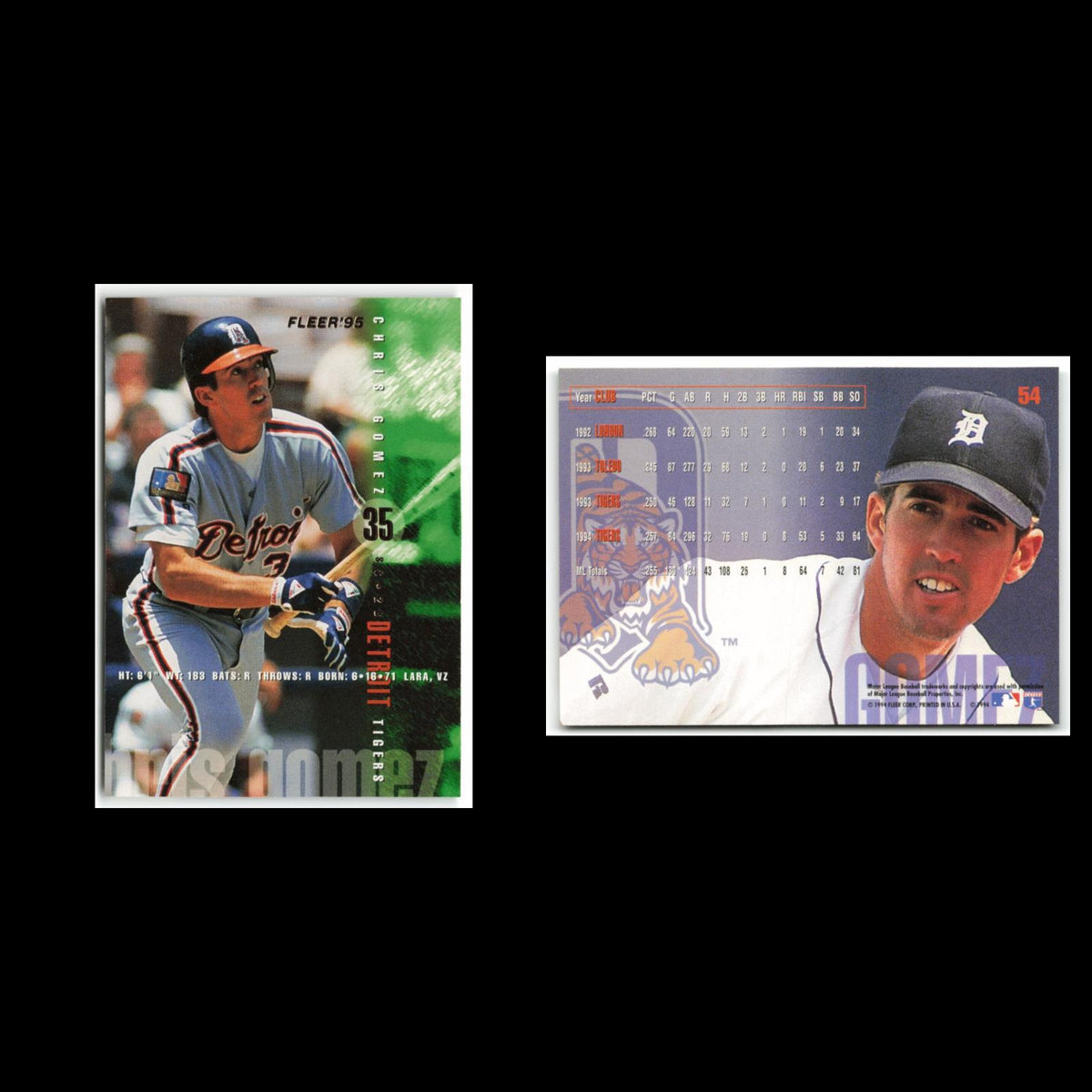 Chris Gomez #54 1995 Fleer Detroit Tigers Baseball Card MLB NM