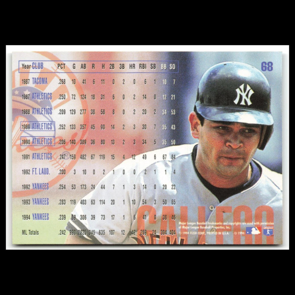 Mike Gallego #68 1995 Fleer New York Yankees Baseball Card MLB NM