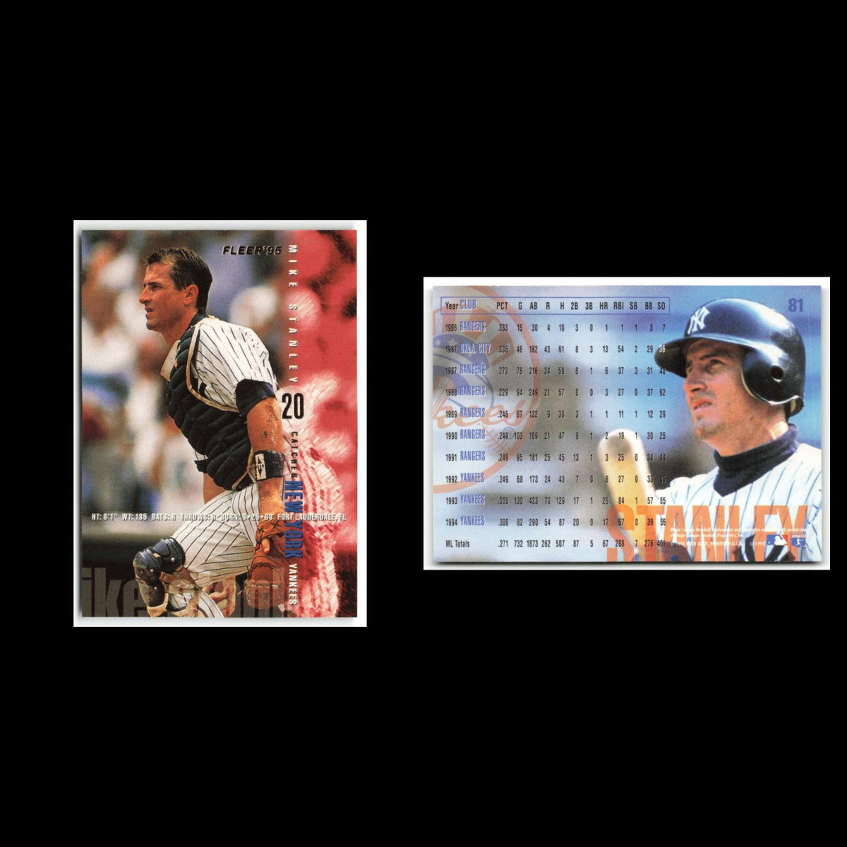 Mike Stanley #81 1995 Fleer New York Yankees Baseball Card MLB NM