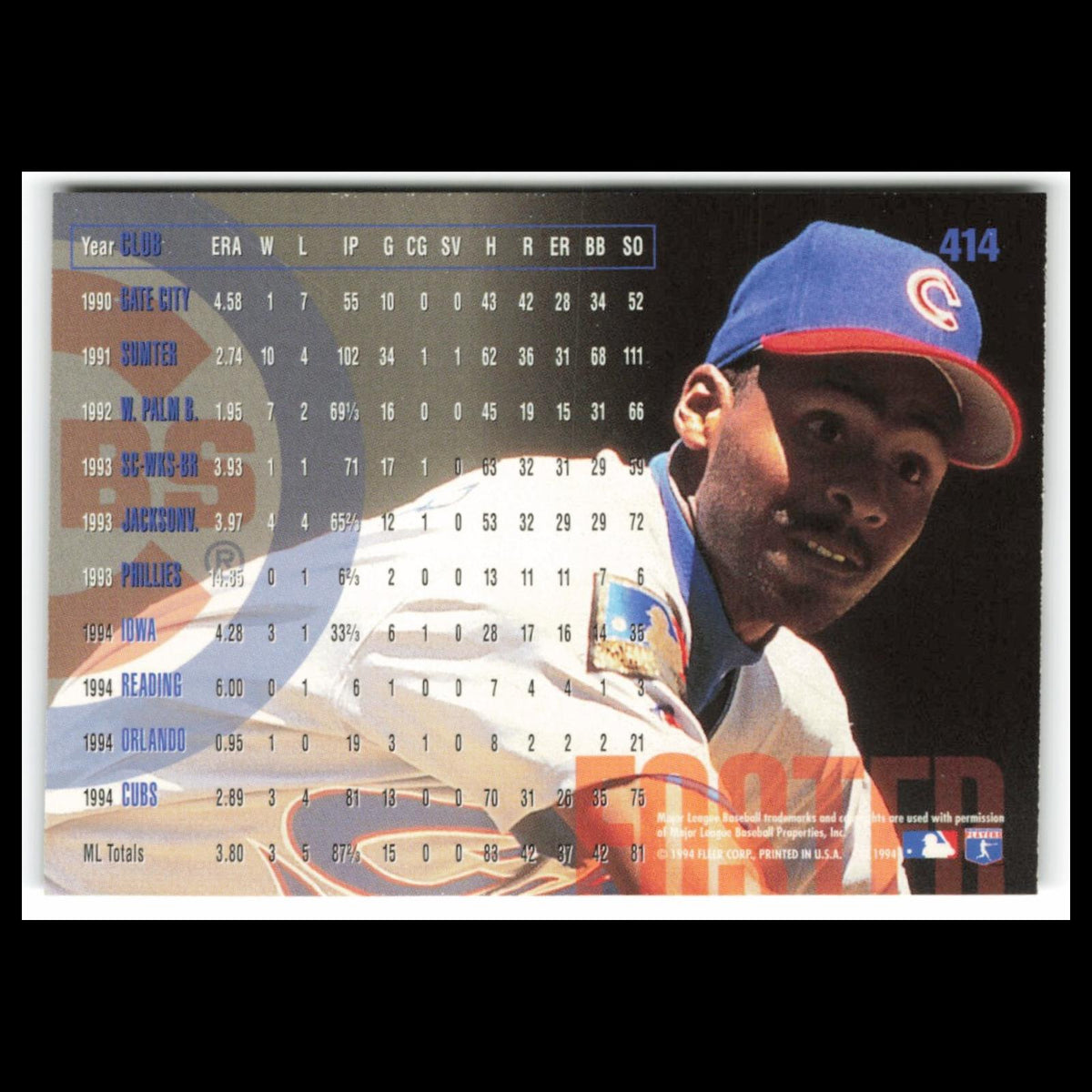 Kevin Foster #414 1995 Fleer Chicago Cubs Baseball Card MLB NM