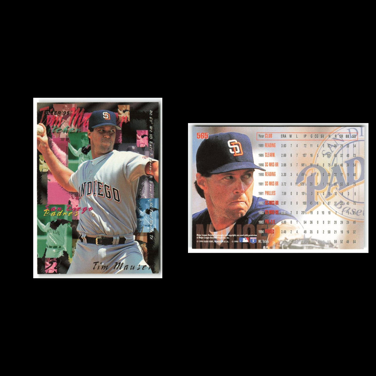 Tim Mauser #565 1995 Fleer San Diego Padres Baseball Card MLB NM