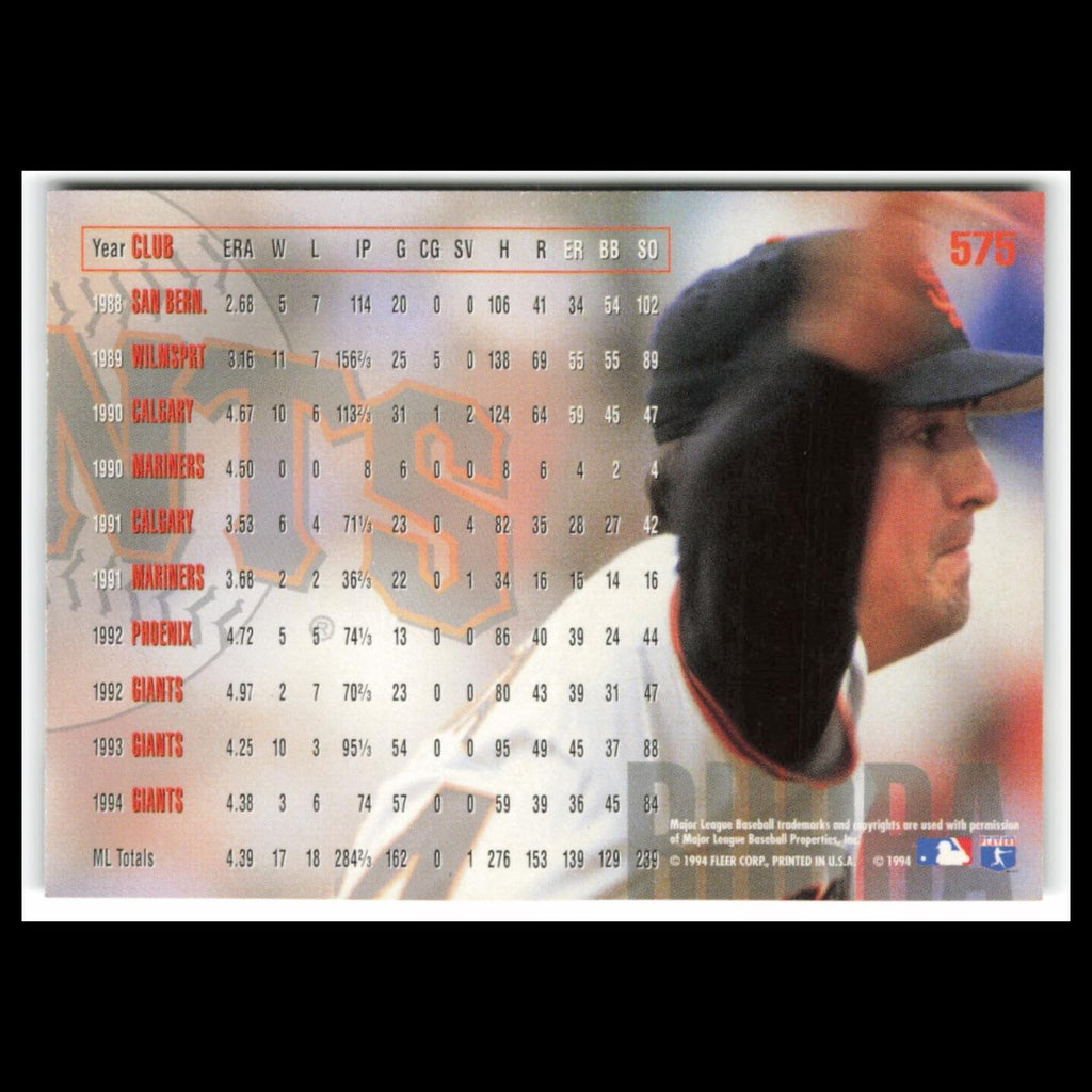 Dave Burba #575 1995 Fleer San Francisco Giants Baseball Card MLB NM