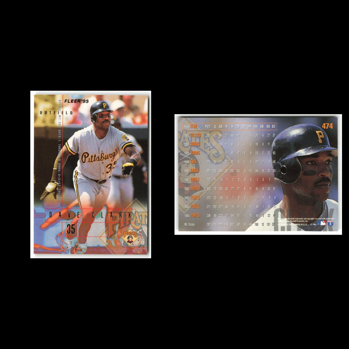 Dave Clark #474 1995 Fleer Pittsburgh Pirates Baseball Card MLB NM