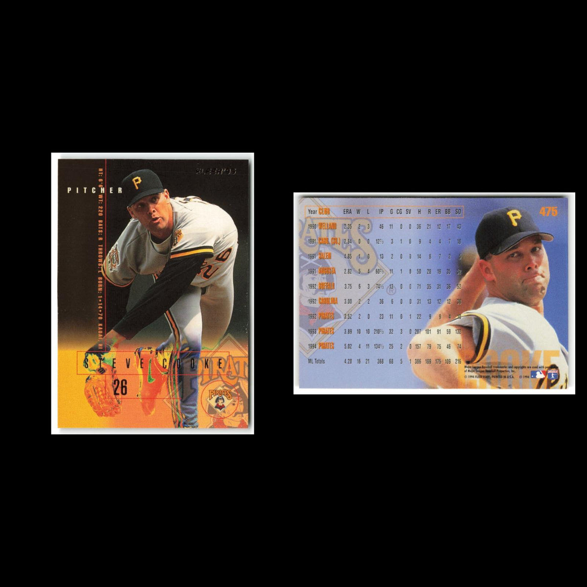 Steve Cooke #475 1995 Fleer Pittsburgh Pirates Baseball Card MLB NM
