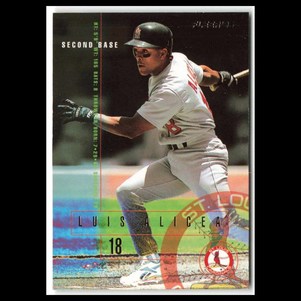 Luis Alicea #493 1995 Fleer St. Louis Cardinals Baseball Card MLB NM