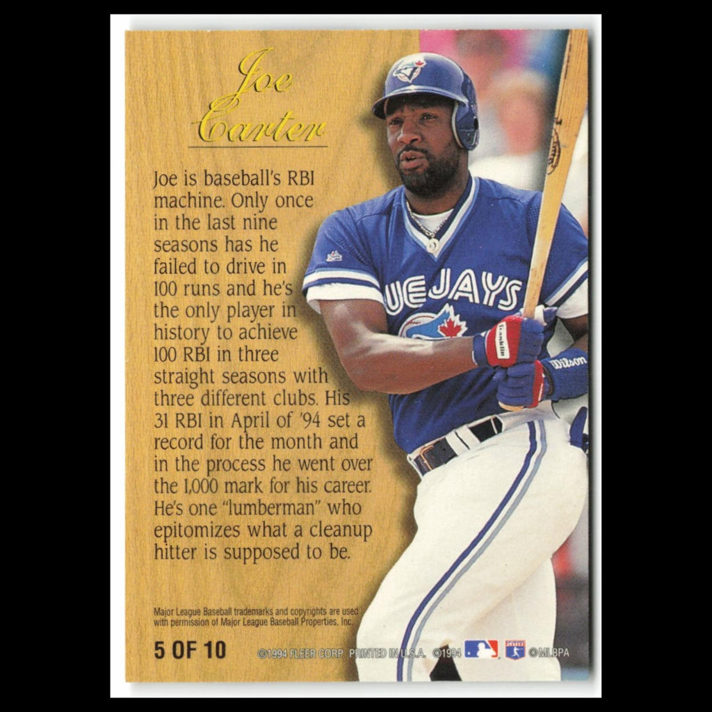 Joe Carter #5 1995 Fleer Toronto Blue Jays Baseball Card MLB NM