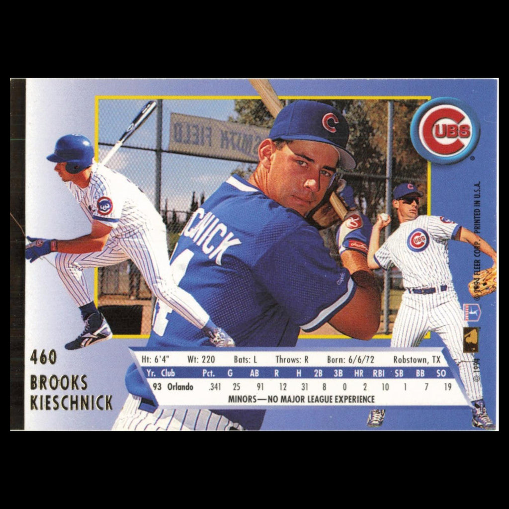 Brooks Kieschnick Rookie #460 1994 Fleer Ultra Chicago Cubs Baseball Card MLB NM