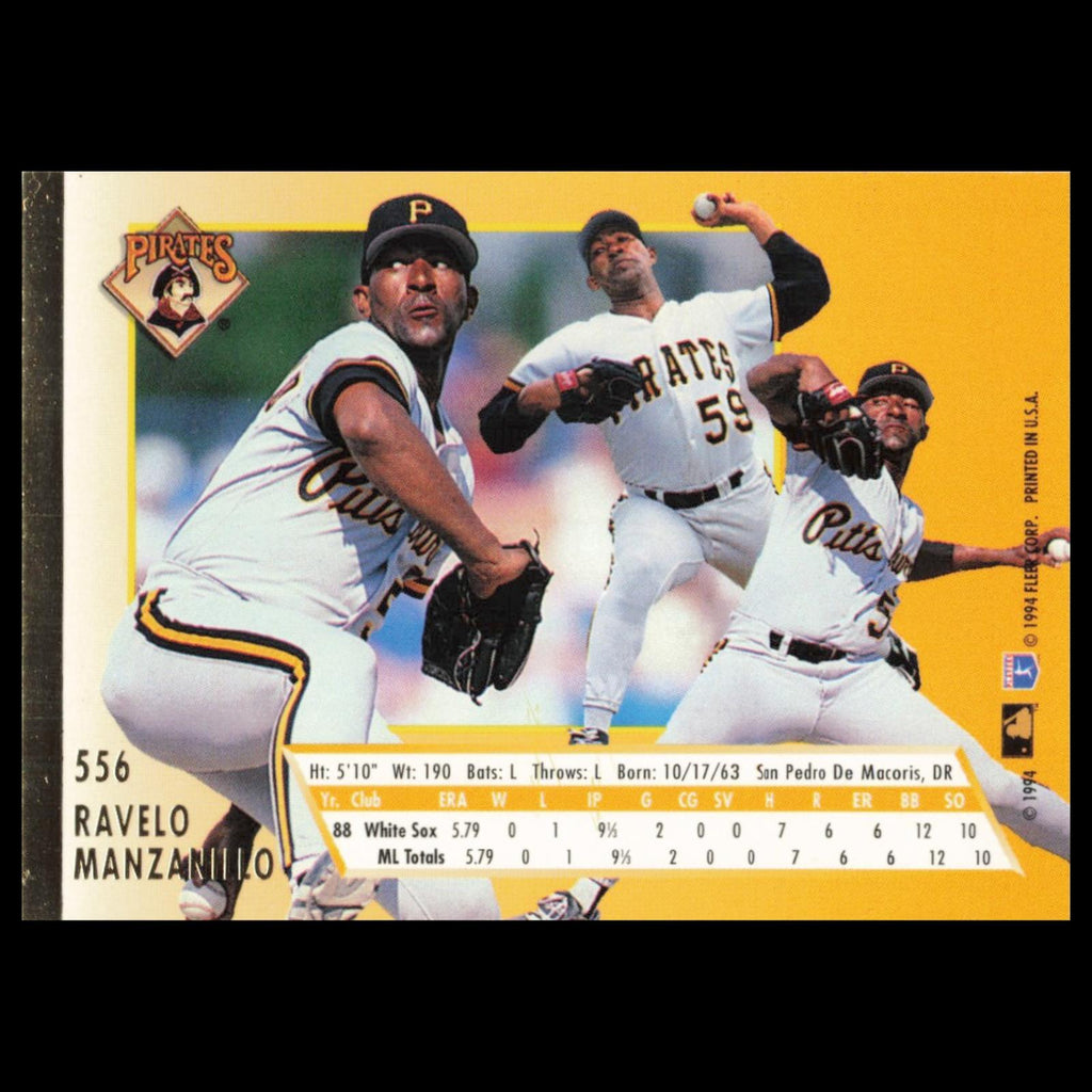 Ravelo Manzanillo Rookie #556 1994 Fleer Ultra Pittsburgh Pirates Baseball Card
