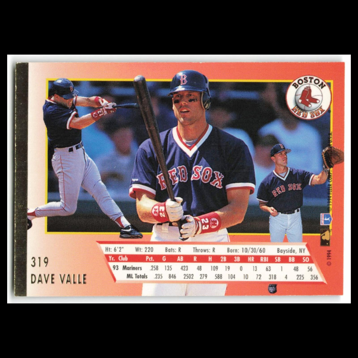 Dave Valle #319 1994 Fleer Ultra Boston Red Sox Baseball Card MLB NM