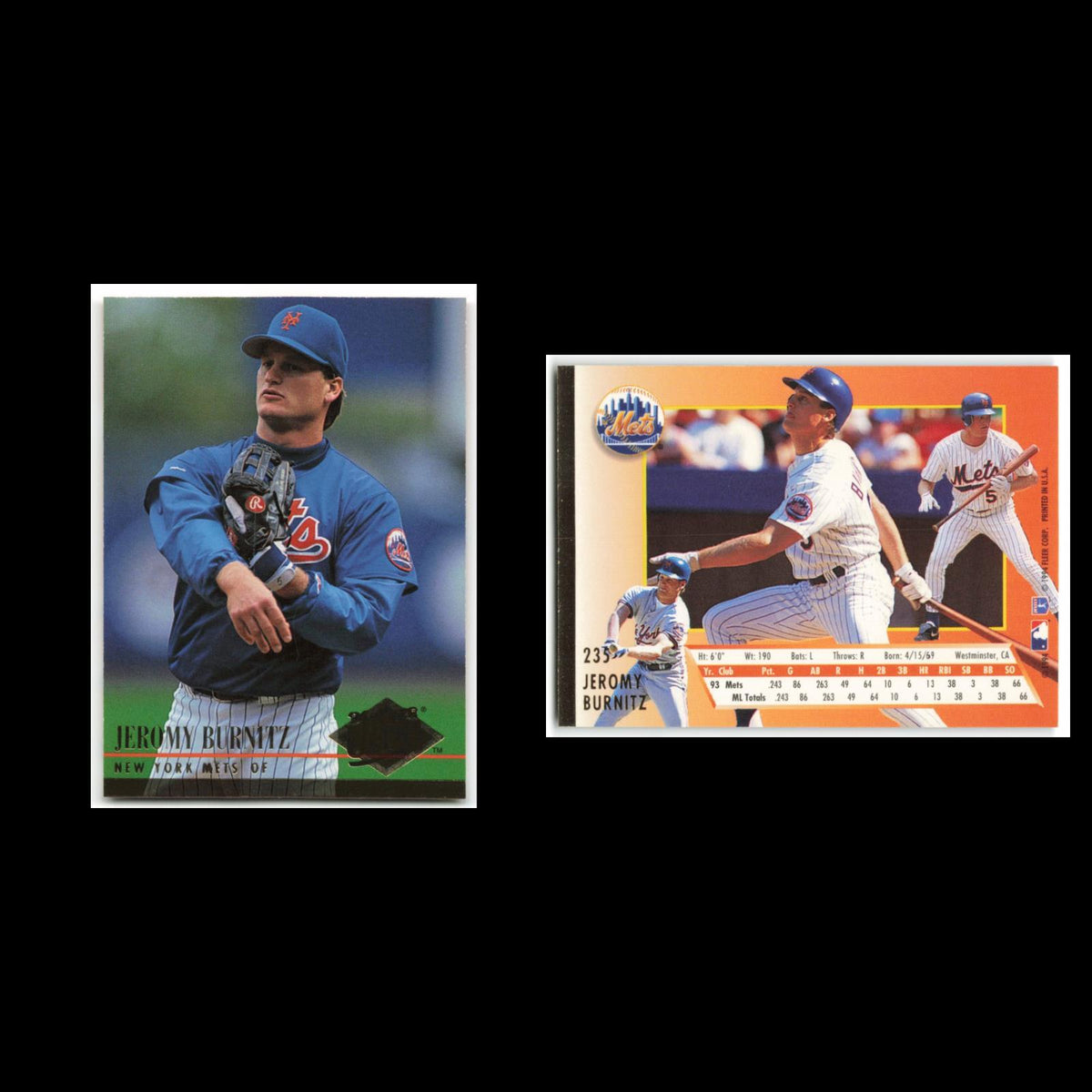 Jeromy Burnitz #235 1994 Fleer Ultra New York Mets Baseball Card MLB NM