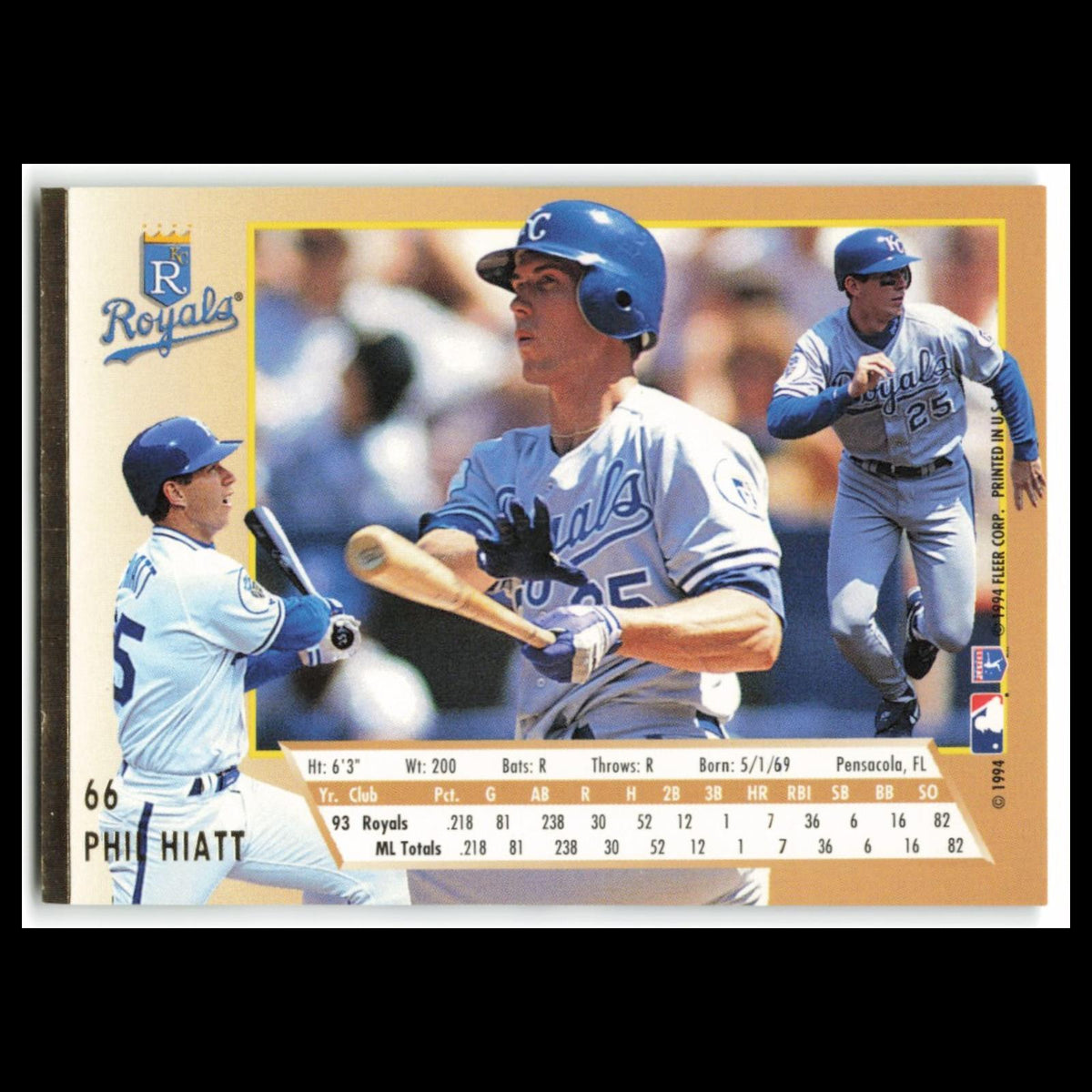 Phil Hiatt #66 1994 Fleer Ultra Kansas City Royals Baseball Card MLB NM