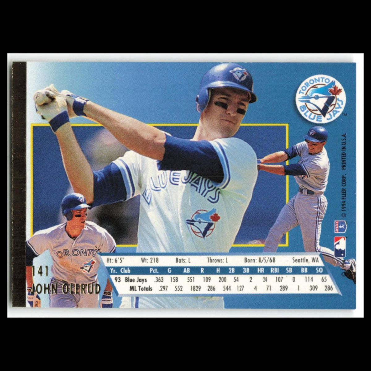 John Olerud #141 1994 Fleer Ultra Toronto Blue Jays Baseball Card MLB NM
