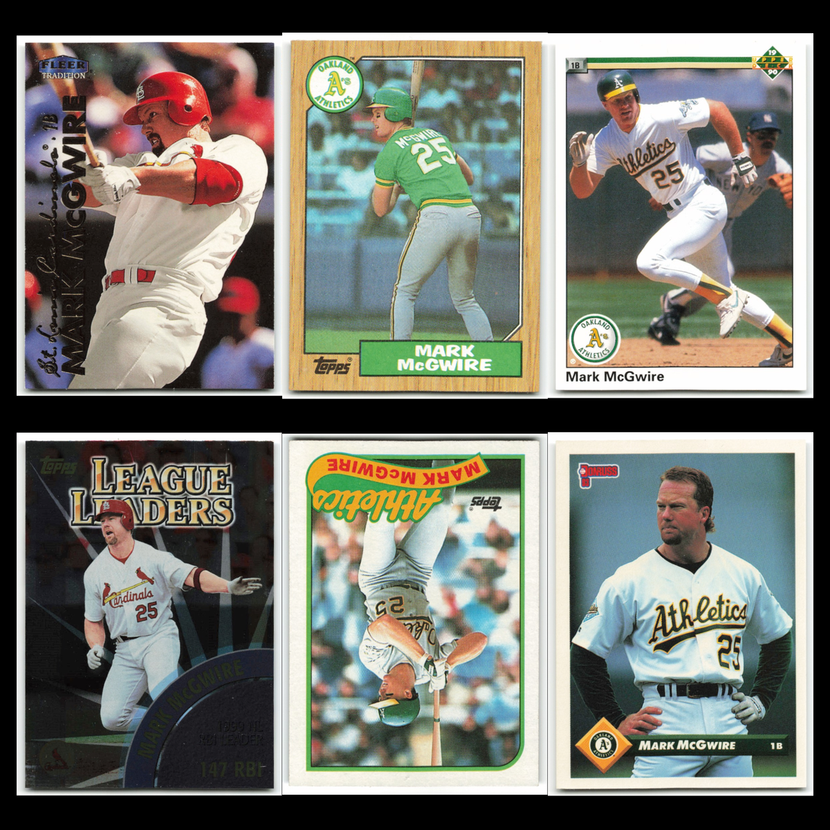 Mark McGwire Lot 6 Baseball Cards 1999 Fleer Tradition St. Louis Cardinals Set