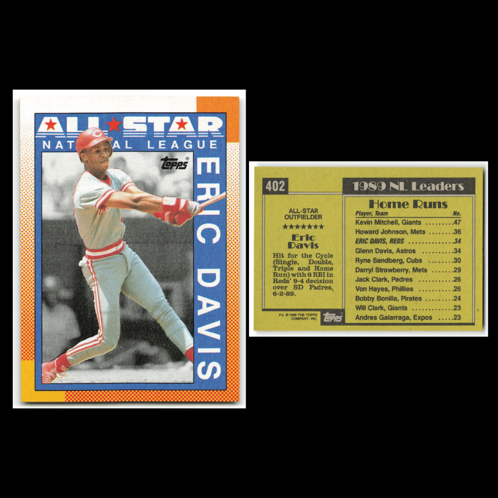 Eric Davis Lot 10 Baseball Cards 1991 Leaf Cincinnati Reds Set Collection MLB NM