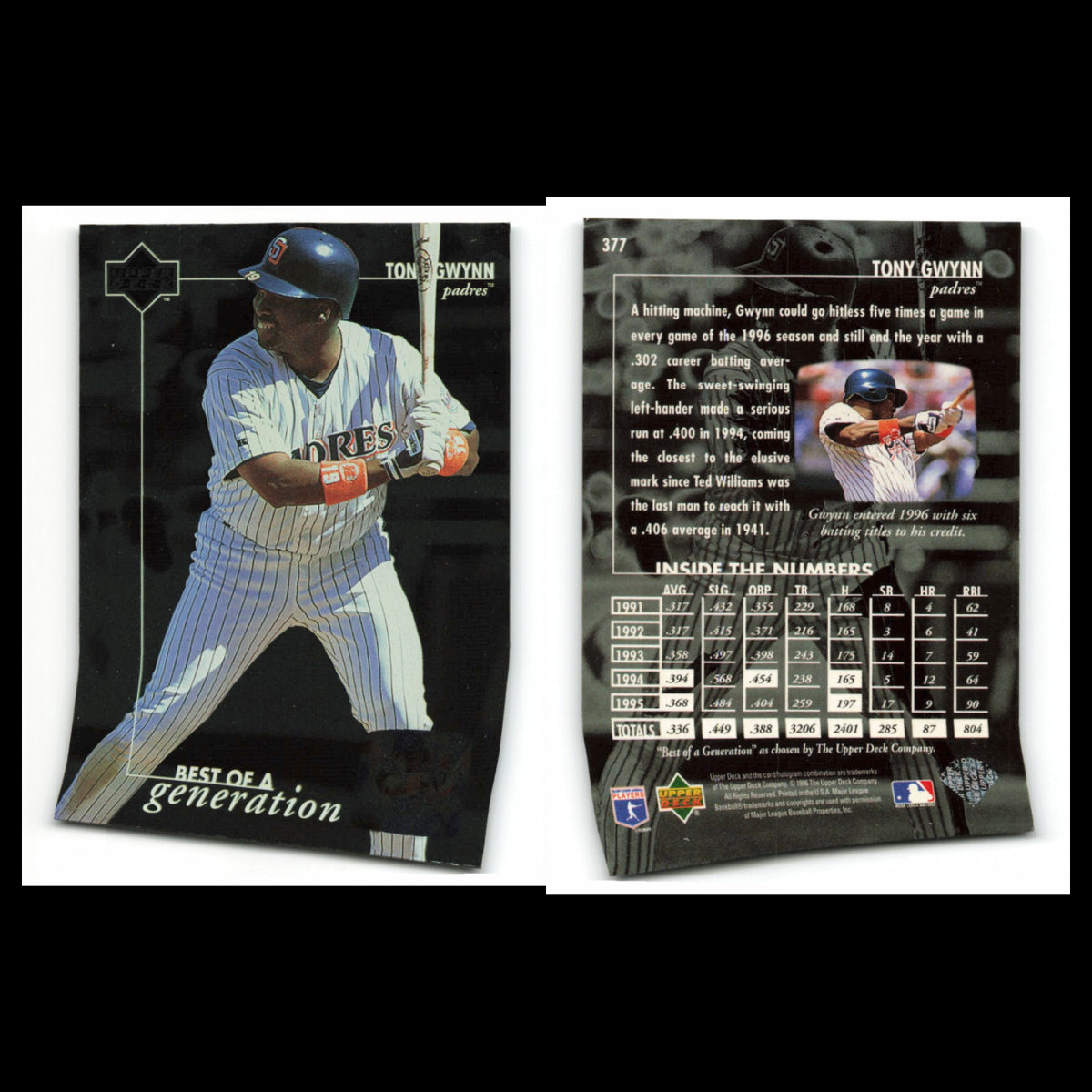 Tony Gwynn Lot 6 Baseball Cards 1990 Fleer San Diego Padres Set Collection MLB