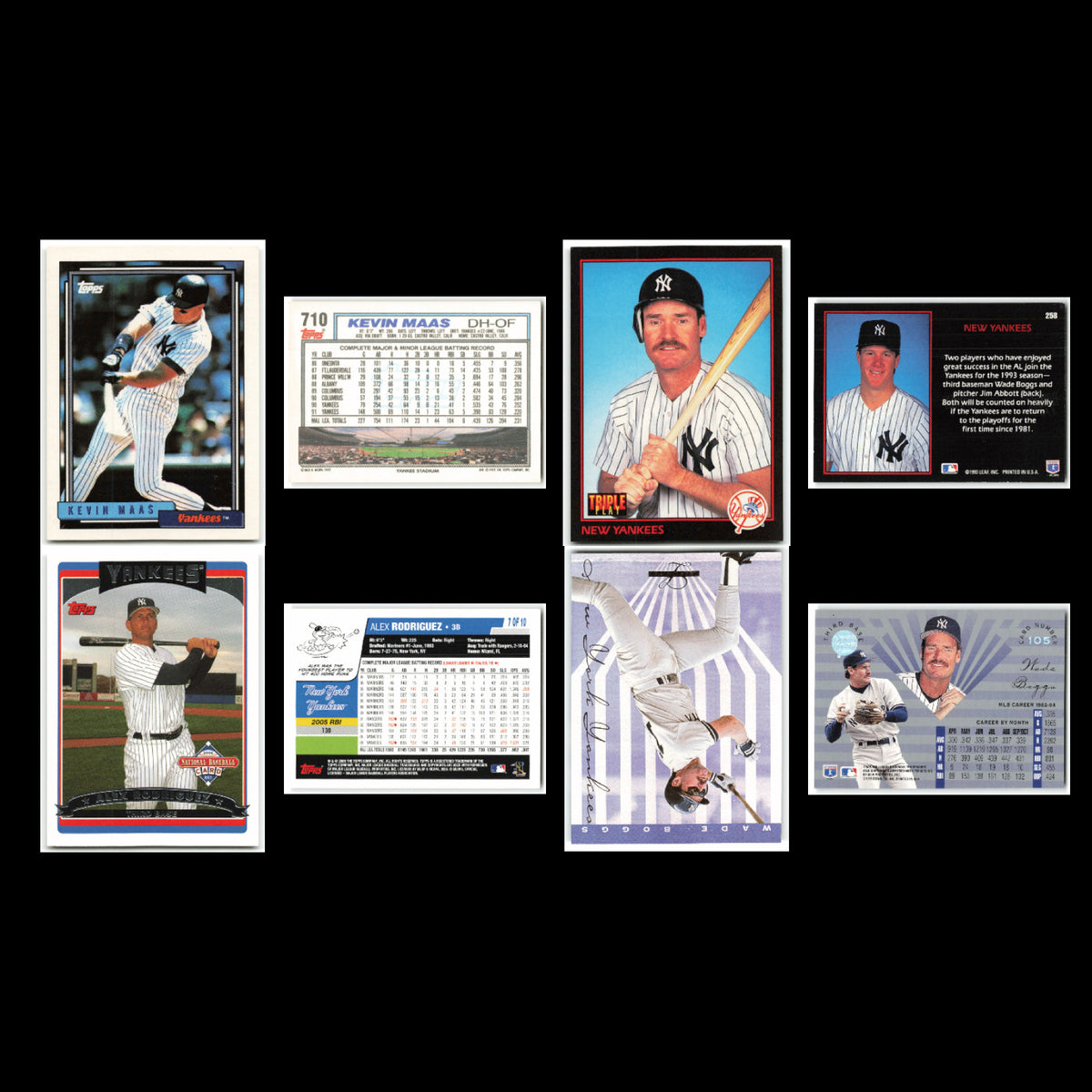 New York Yankees Lot 41 Baseball Cards Circa Wade Boggs NM Baseball MLB