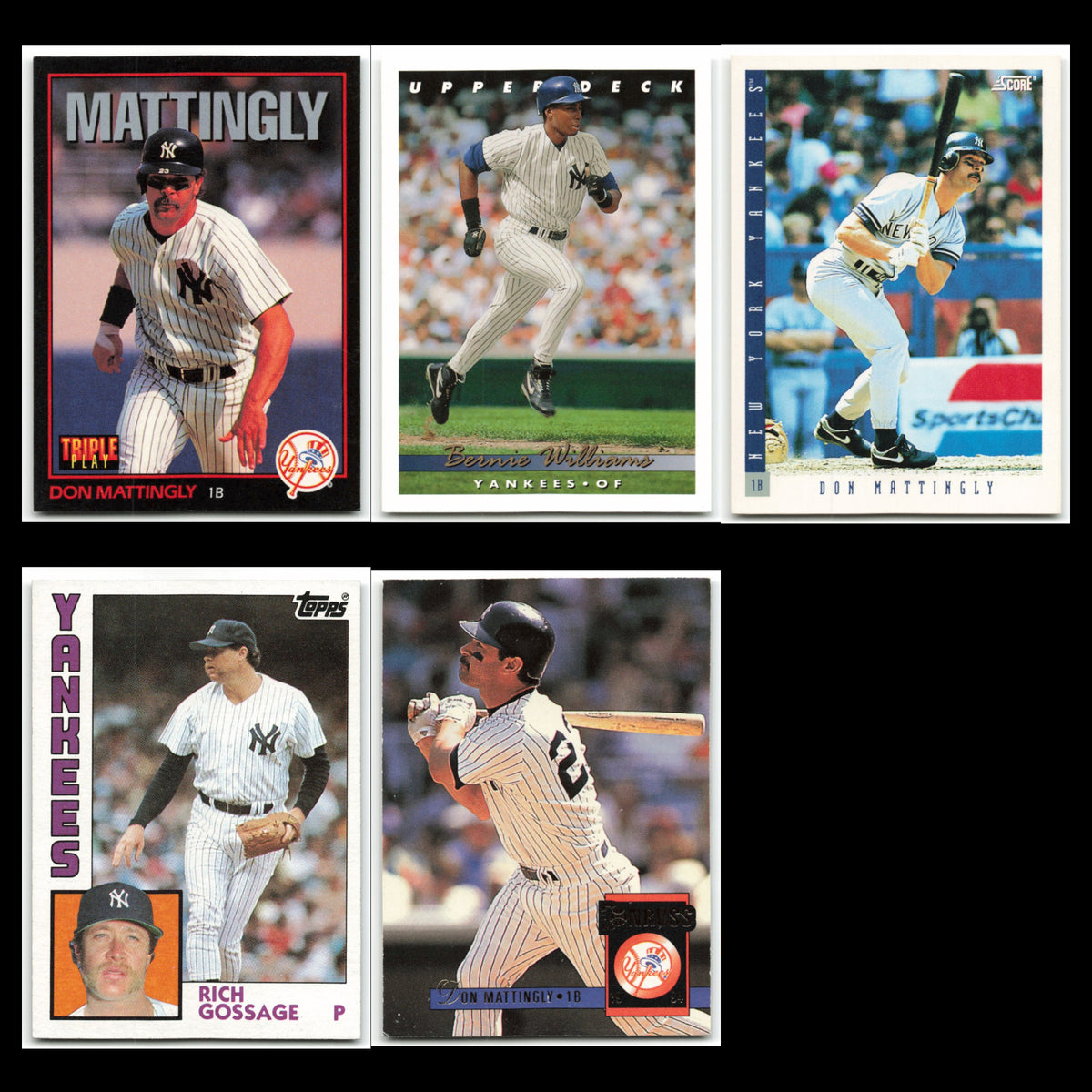 New York Yankees Lot 5 Baseball Cards Triple Play Don Mattingly NM Baseball MLB