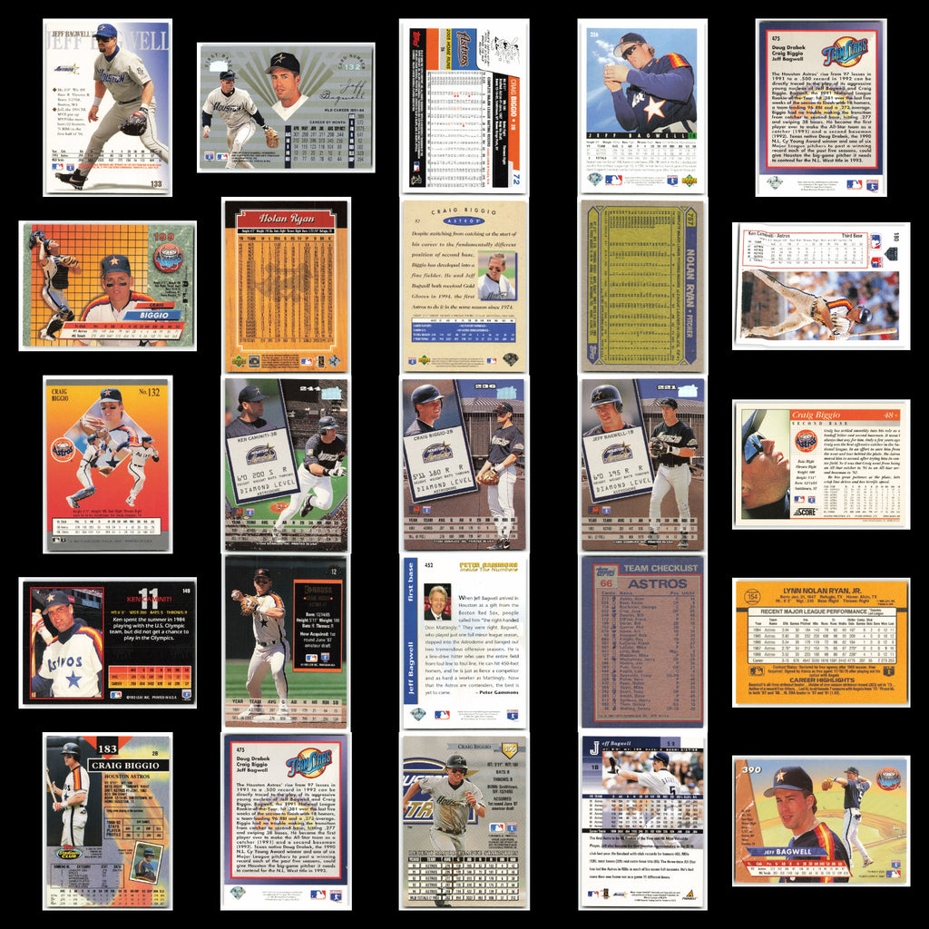 Houston Astros Lot 25 Baseball Cards Circa Jeff Bagwell NM Baseball MLB