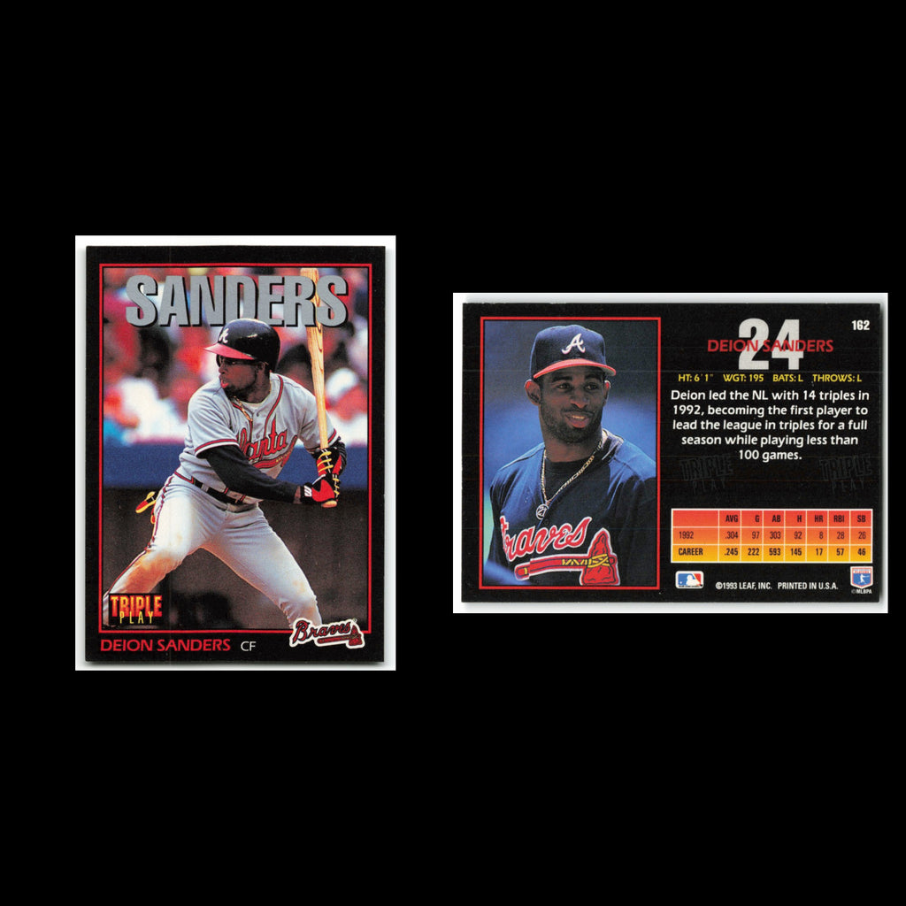 Deion Sanders Lot 3 Baseball Cards 1994 Sportflics 2000 Atlanta Braves Set MLB