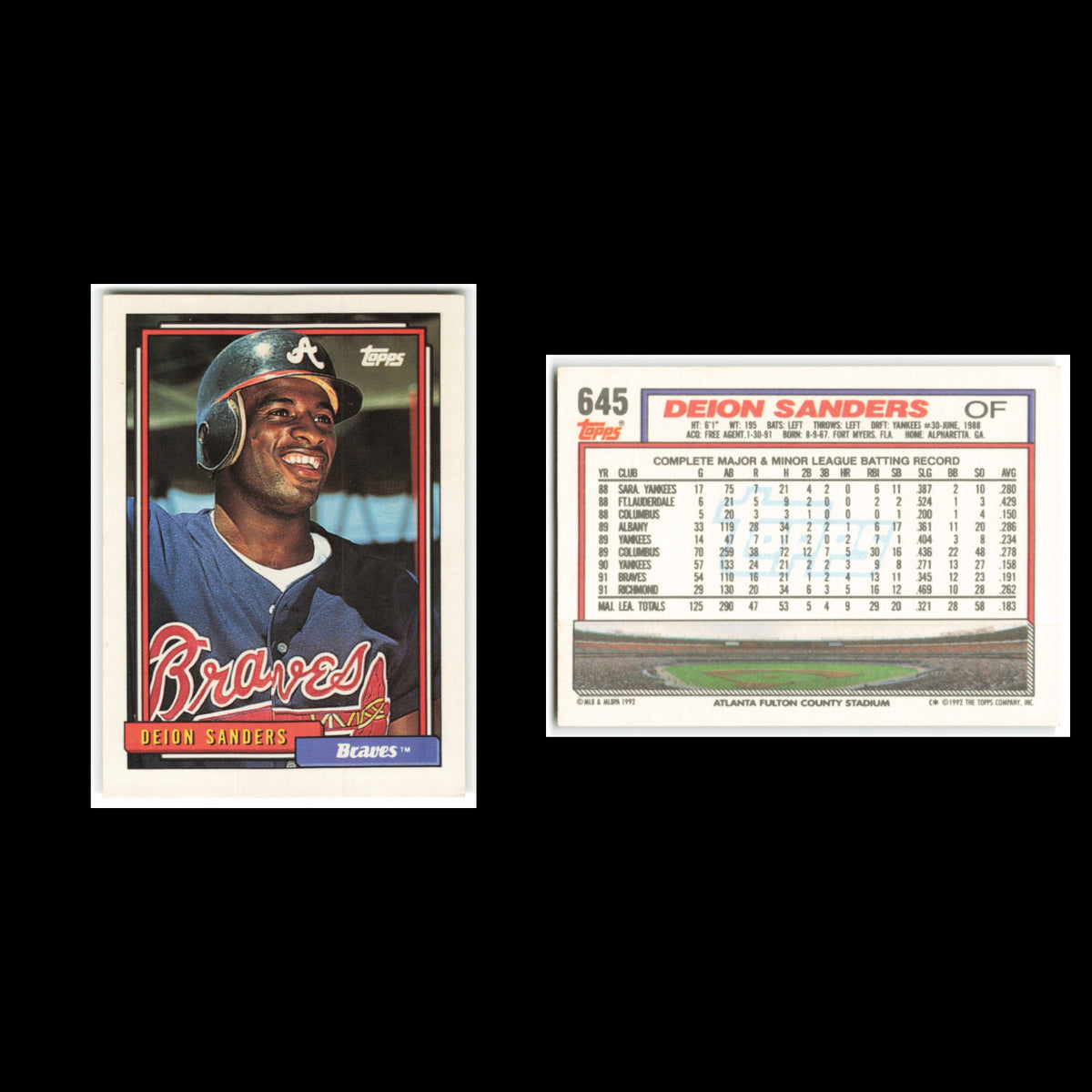 Deion Sanders Lot 3 Baseball Cards 1994 Sportflics 2000 Atlanta Braves Set MLB