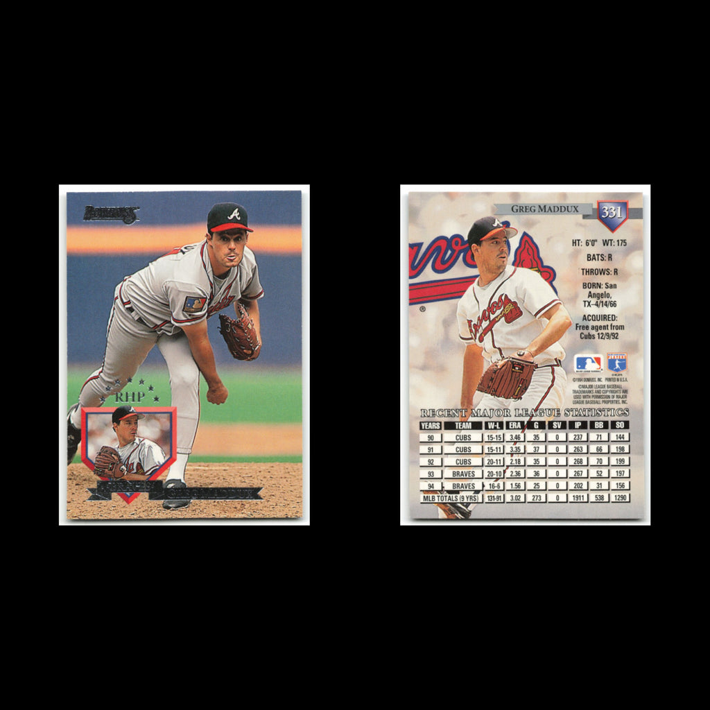 Atlanta Braves Lot 9 Baseball Cards 1994 Set Glavine Smoltz