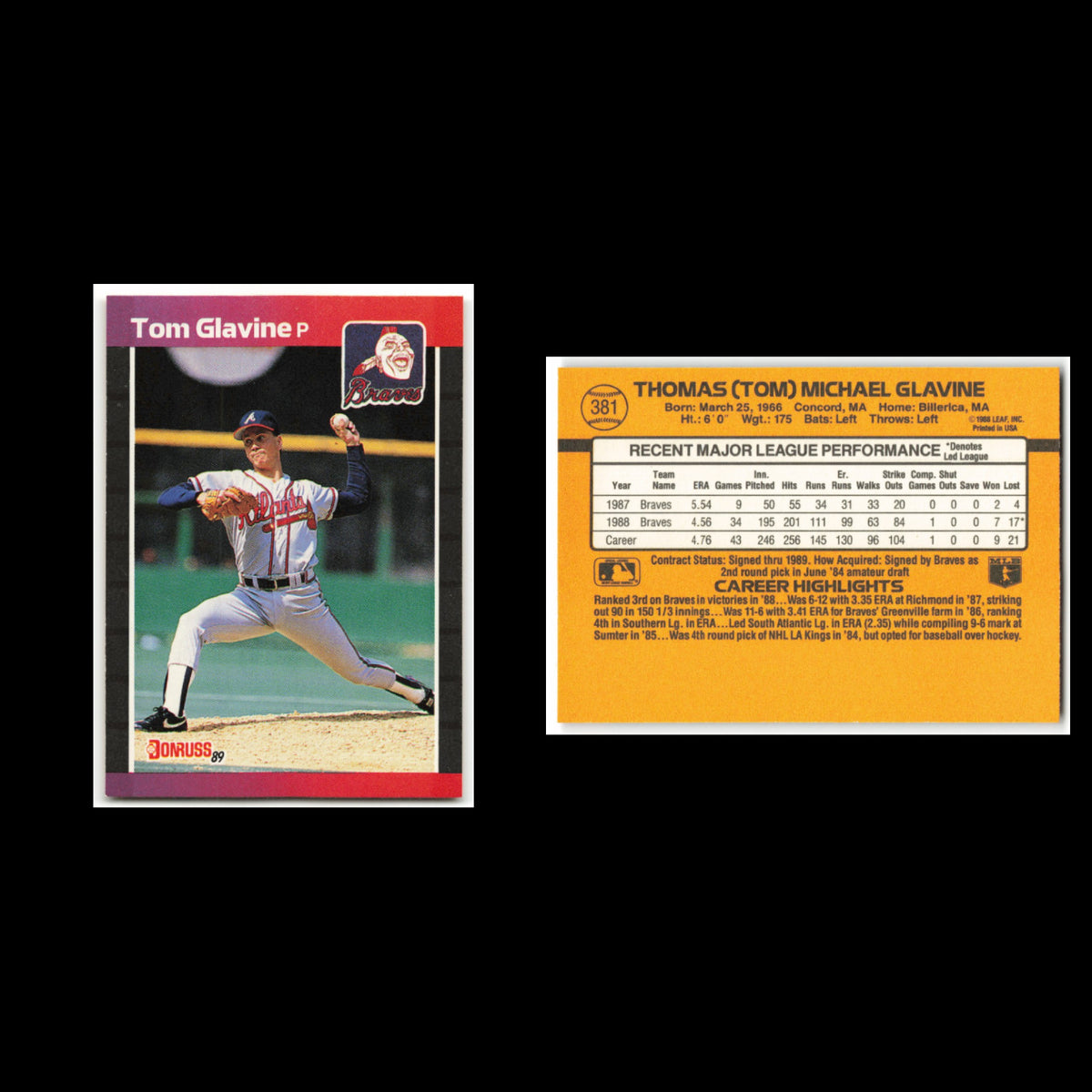 Atlanta Braves Lot 9 Baseball Cards 1994 Set Glavine Smoltz