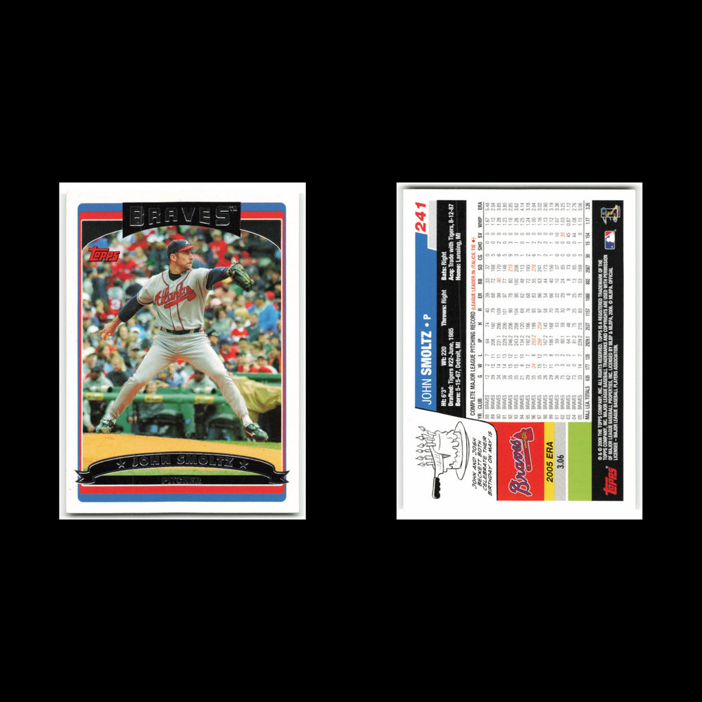 John Smoltz Lot 4 Baseball Cards 1994 Topps Atlanta Braves Set Collection MLB NM