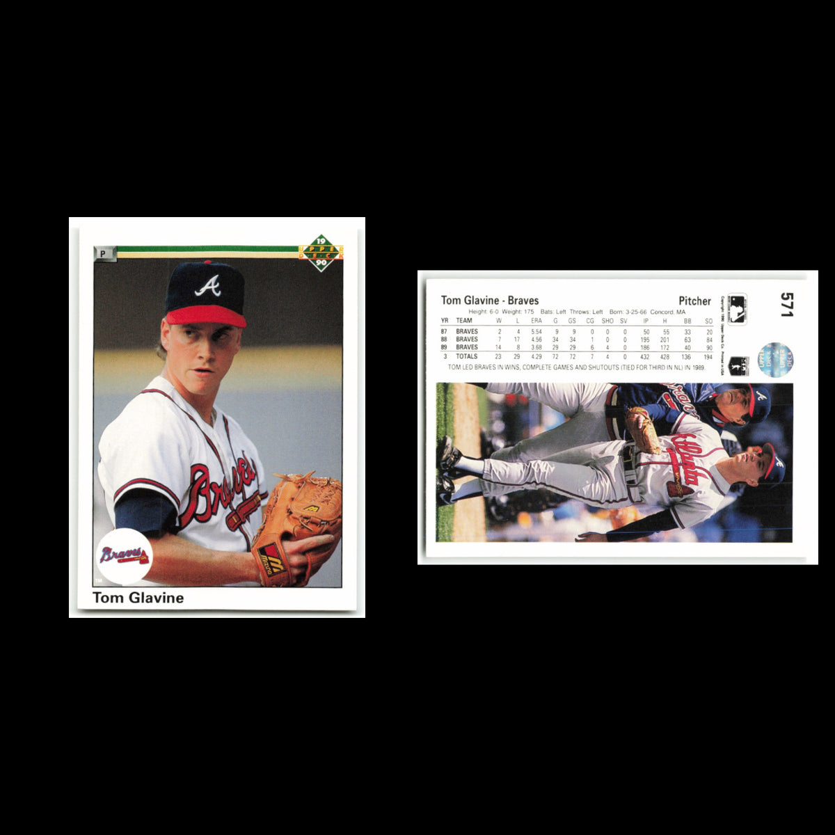 Tom Glavine Lot 7 Baseball Cards 1993 Fleer Tom Glavine Career Highlights Braves