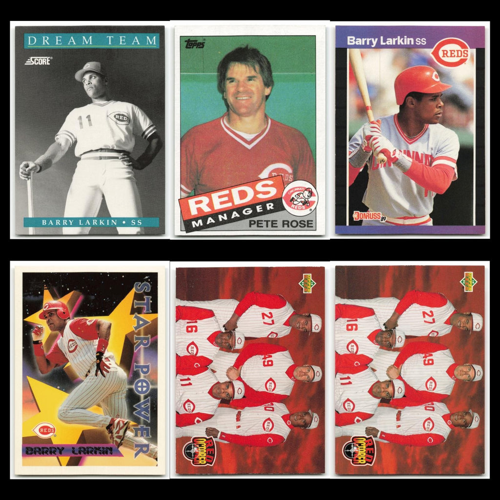 Cincinnati Reds Lot 6 Baseball Cards Score Barry Larkin NM Baseball MLB