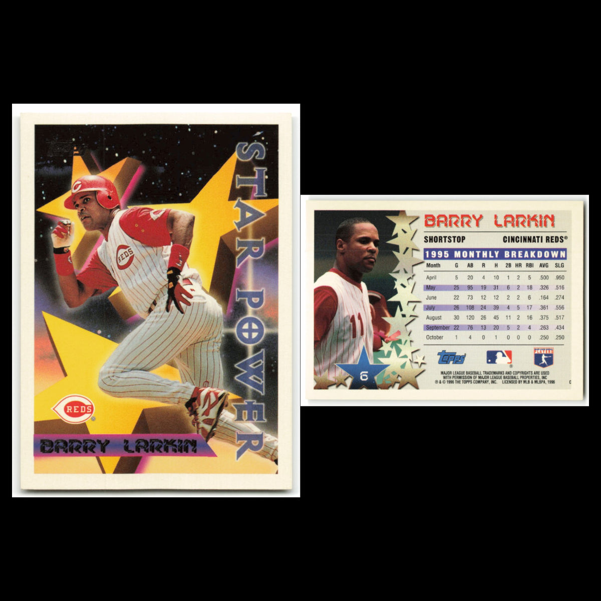 Cincinnati Reds Lot 6 Baseball Cards Score Barry Larkin NM Baseball MLB