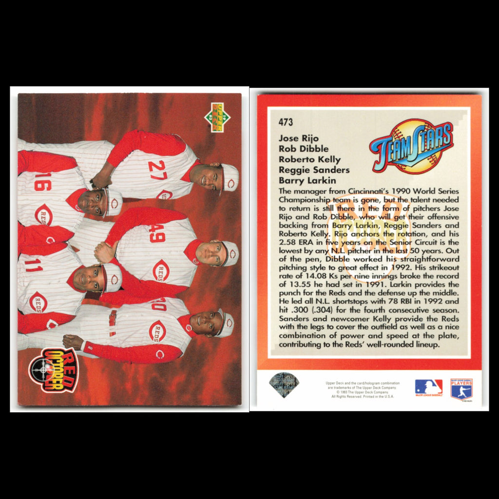 Cincinnati Reds Lot 6 Baseball Cards Score Barry Larkin NM Baseball MLB