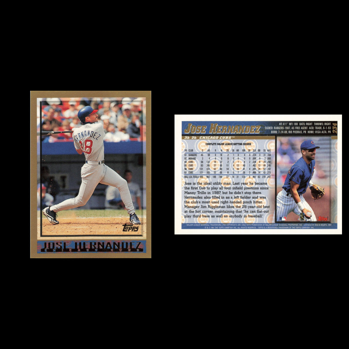 Jose Hernandez #234 1998 Topps Chicago Cubs Baseball Card MLB NM