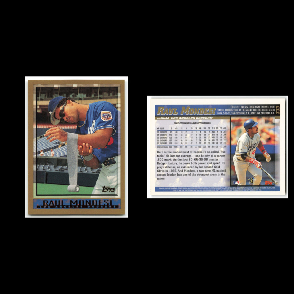 Raul Mondesi #333 1998 Topps Los Angeles Dodgers Baseball Card MLB NM