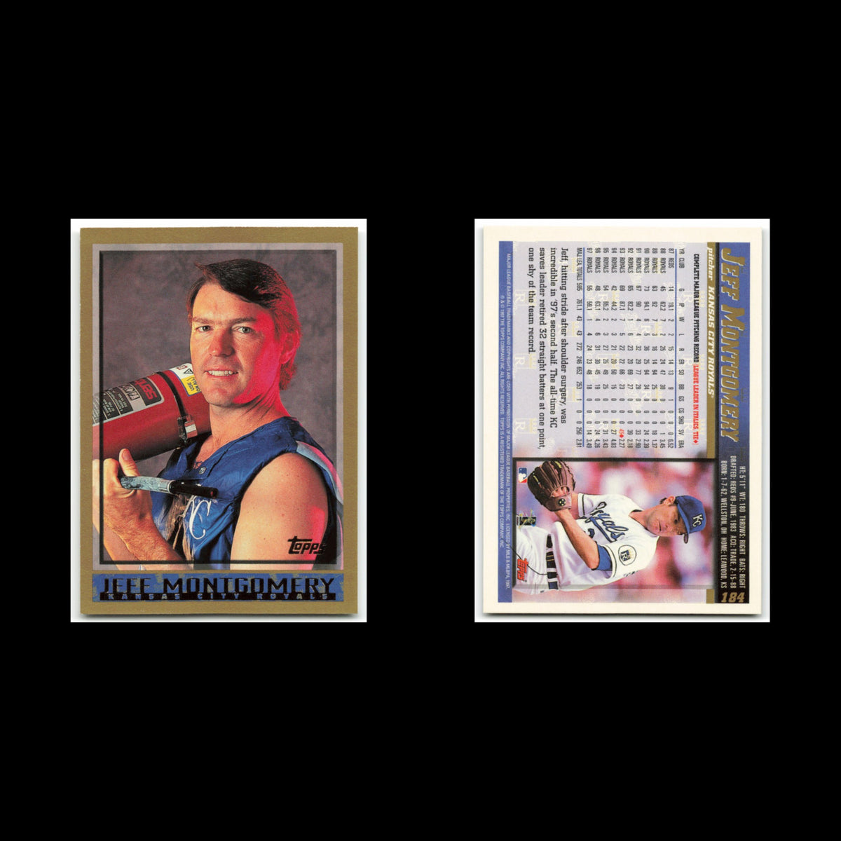 Jeff Montgomery #184 1998 Topps Kansas City Royals Baseball Card MLB NM