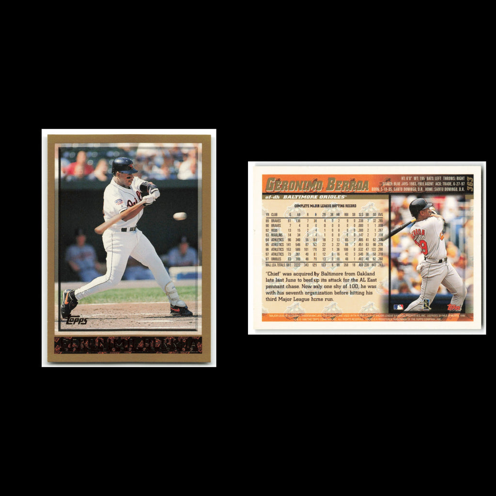 Geronimo Berroa #363 1998 Topps Baltimore Orioles Baseball Card MLB NM