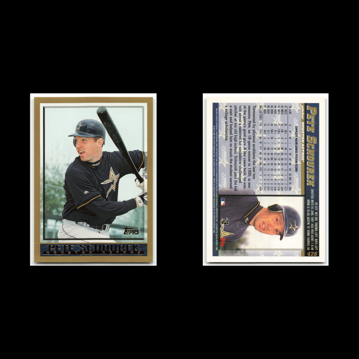 Pete Schourek #426 1998 Topps Houston Astros Baseball Card MLB NM