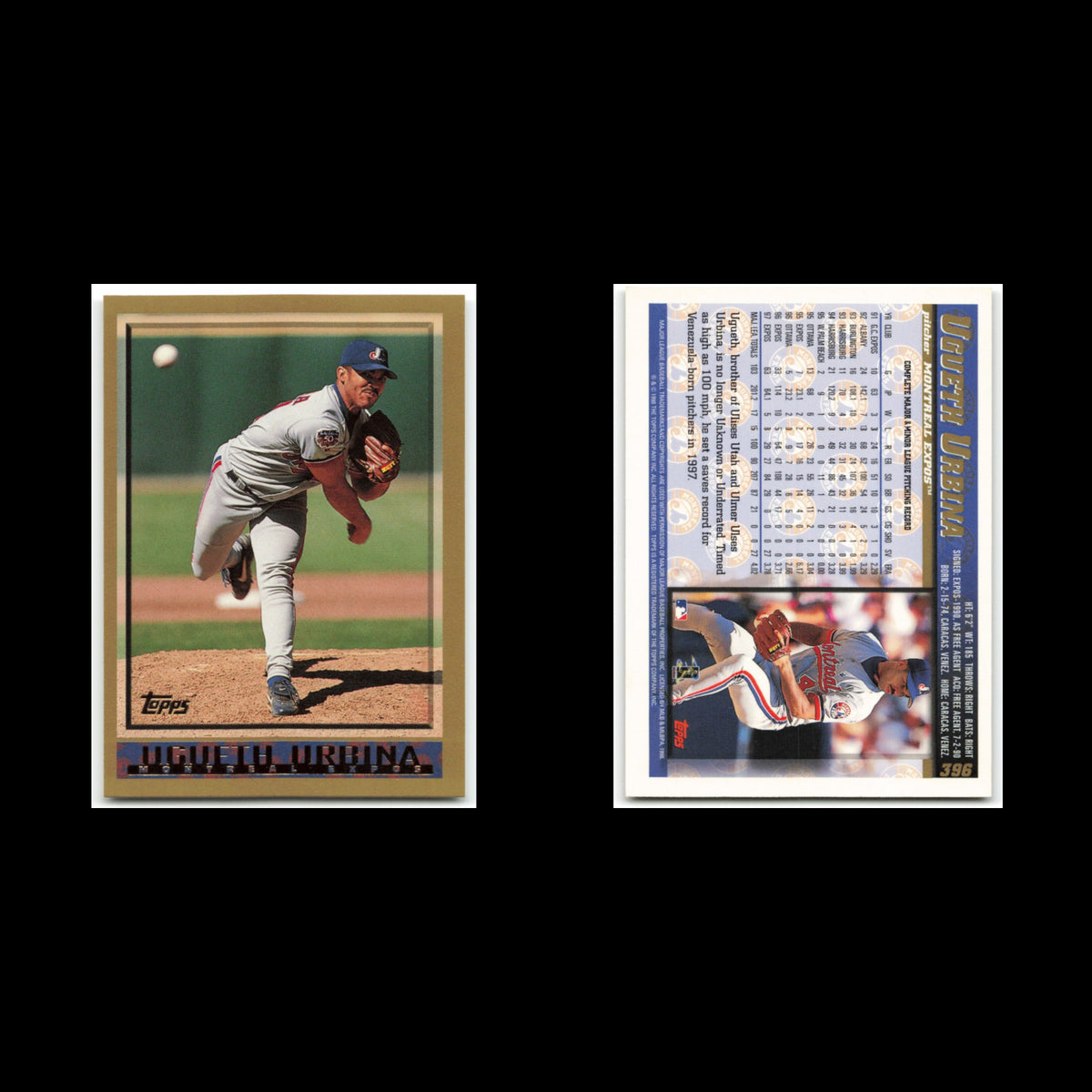 Ugueth Urbina #396 1998 Topps Montreal Expos Baseball Card MLB NM