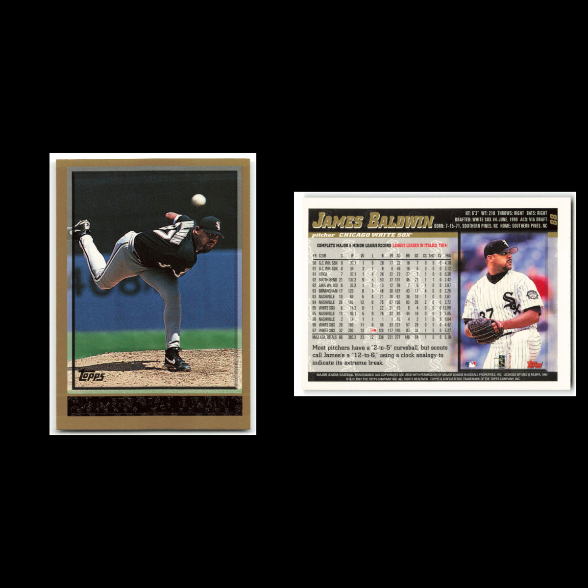 James Baldwin #88 1998 Topps Chicago White Sox Baseball Card MLB NM