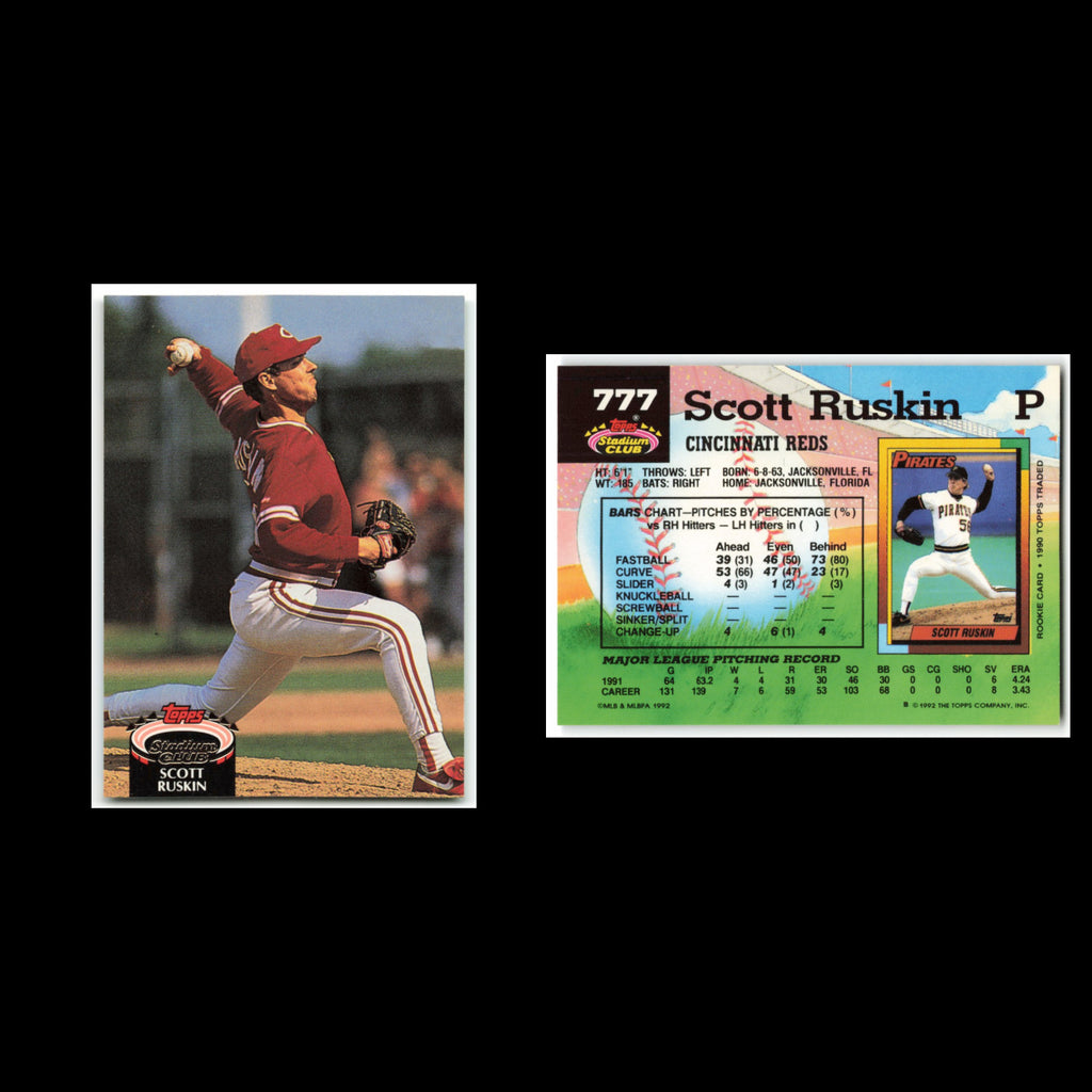 Scott Ruskin #777 1992 Topps Stadium Club Cincinnati Reds Baseball Card MLB NM