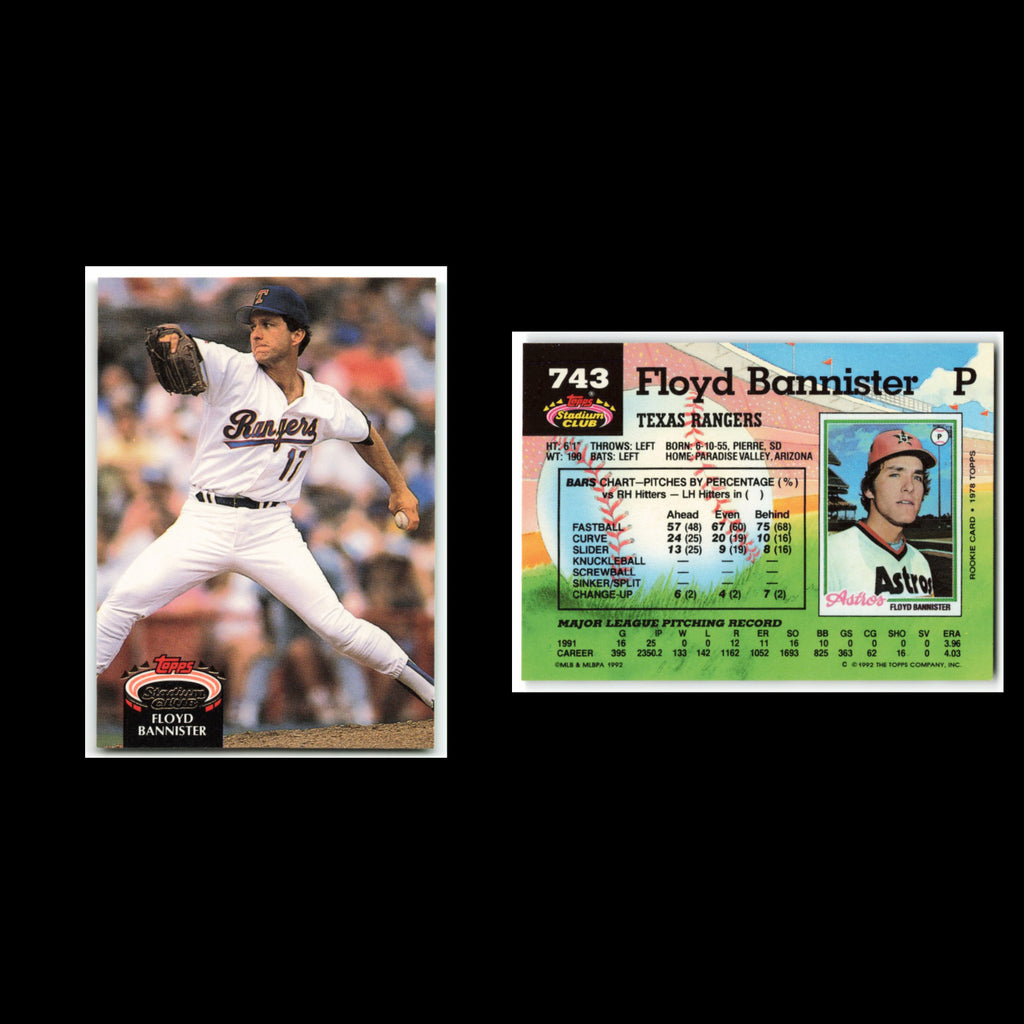 Floyd Bannister #743 1992 Topps Stadium Club Texas Rangers Baseball Card MLB NM