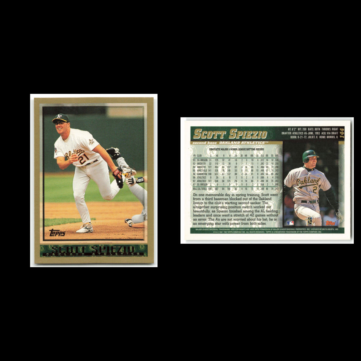 Scott Spiezio #144 1998 Topps Oakland Athletics Baseball Card MLB NM