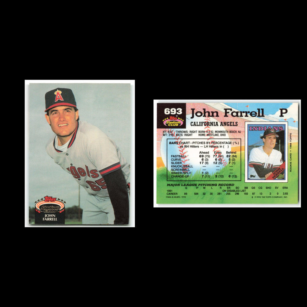 John Farrell #693 1992 Topps Stadium Club California Angels Baseball Card MLB NM