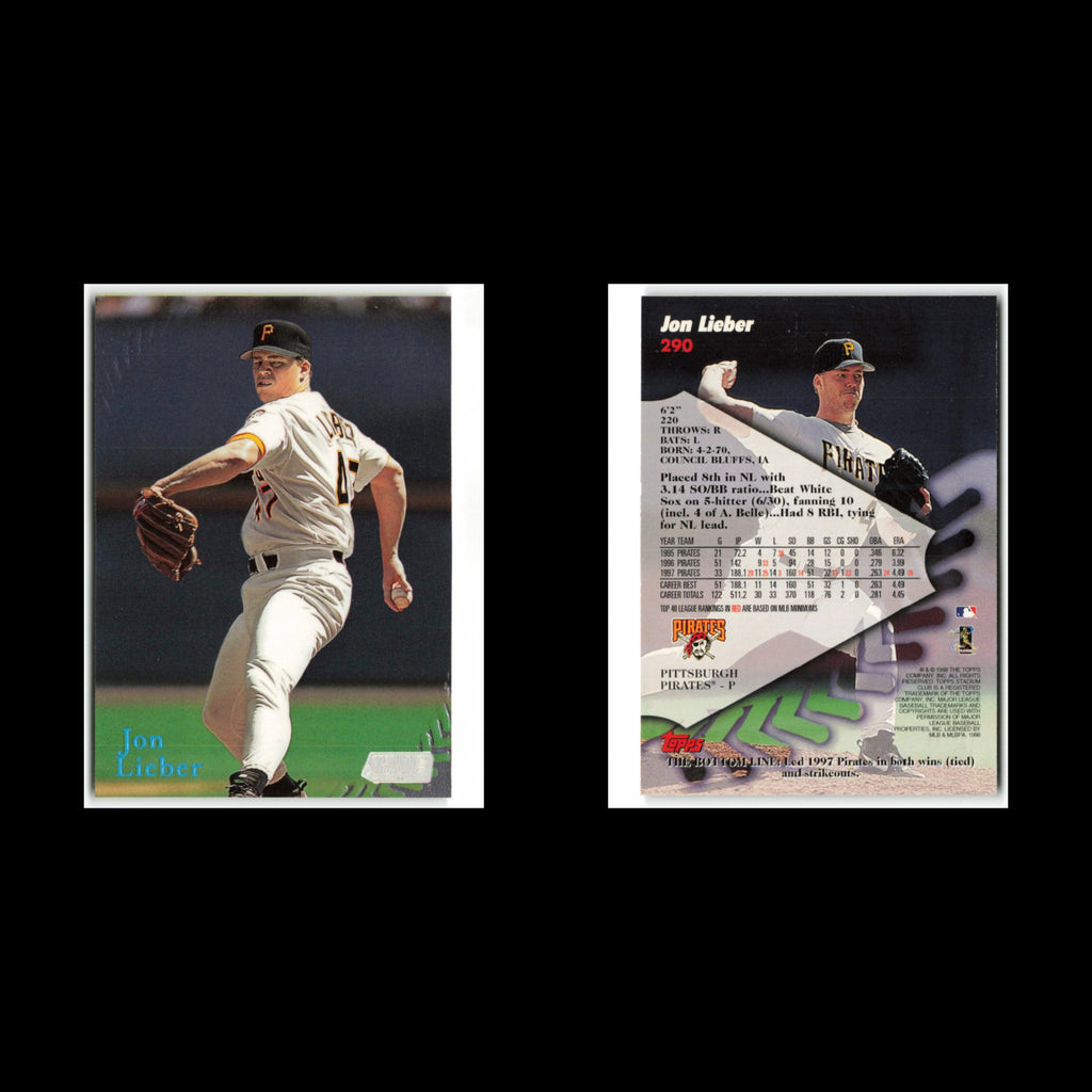Jon Lieber #290 1998 Topps Stadium Club Pittsburgh Pirates Baseball Card MLB NM