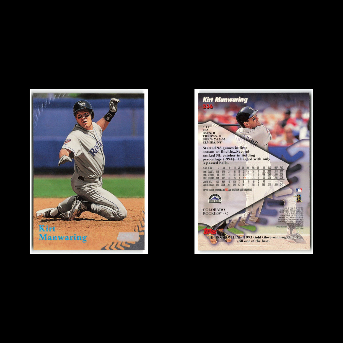 Kirt Manwaring #236 1998 Topps Stadium Club Colorado Rockies Baseball Card MLB
