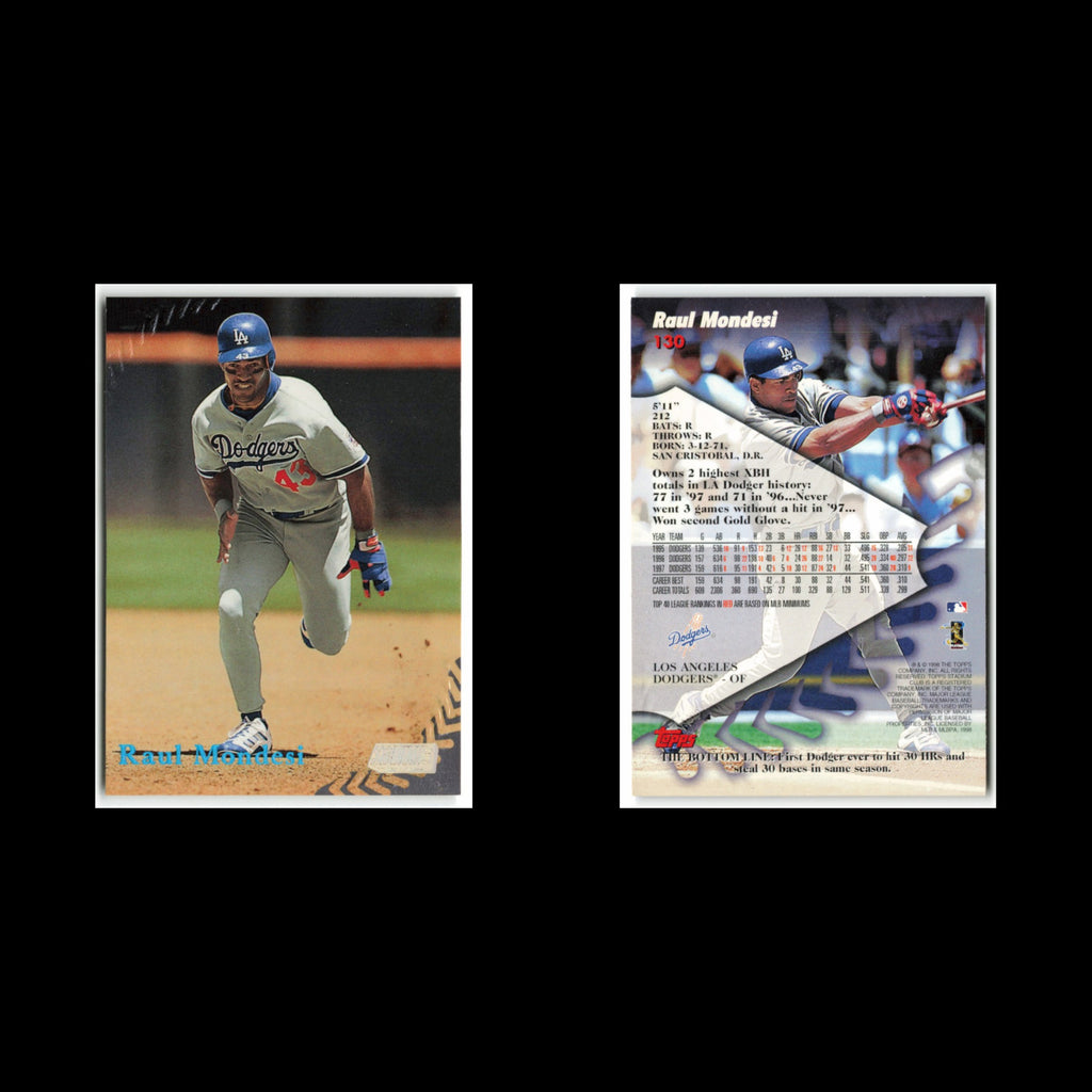 Raul Mondesi #130 1998 Topps Stadium Club Los Angeles Dodgers Baseball Card MLB