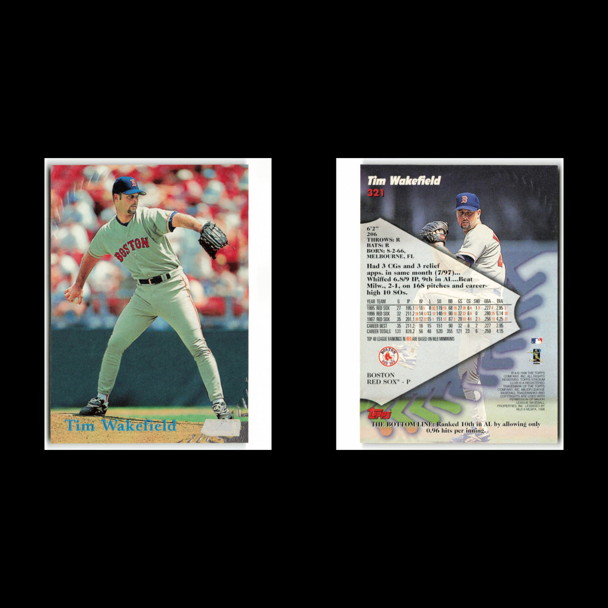 Tim Wakefield #321 1998 Topps Stadium Club Boston Red Sox Baseball Card MLB NM