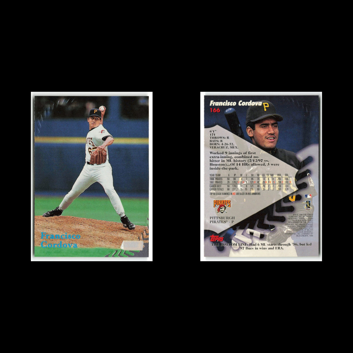 Francisco Cordova #166 1998 Topps Stadium Club Pittsburgh Pirates Baseball Card