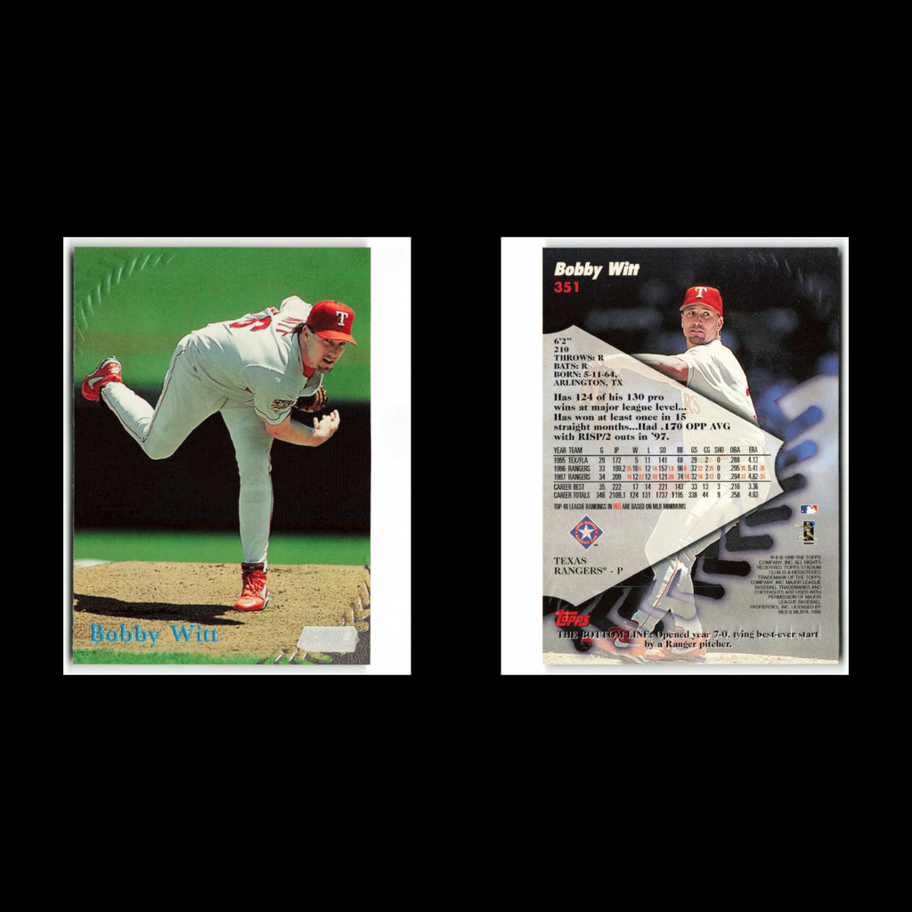 Bobby Witt #351 1998 Topps Stadium Club Texas Rangers Baseball Card MLB NM
