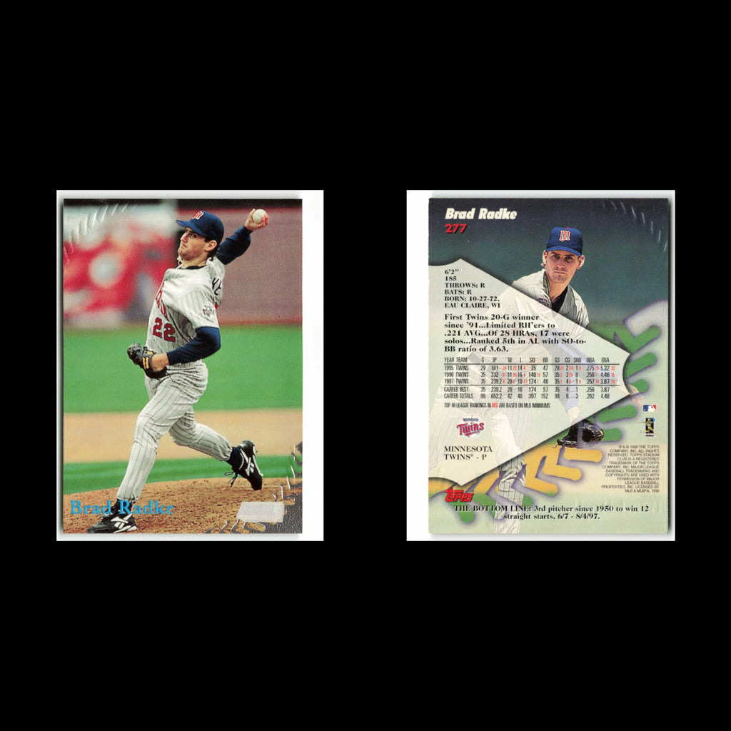 Brad Radke #277 1998 Topps Stadium Club Minnesota Twins Baseball Card MLB NM