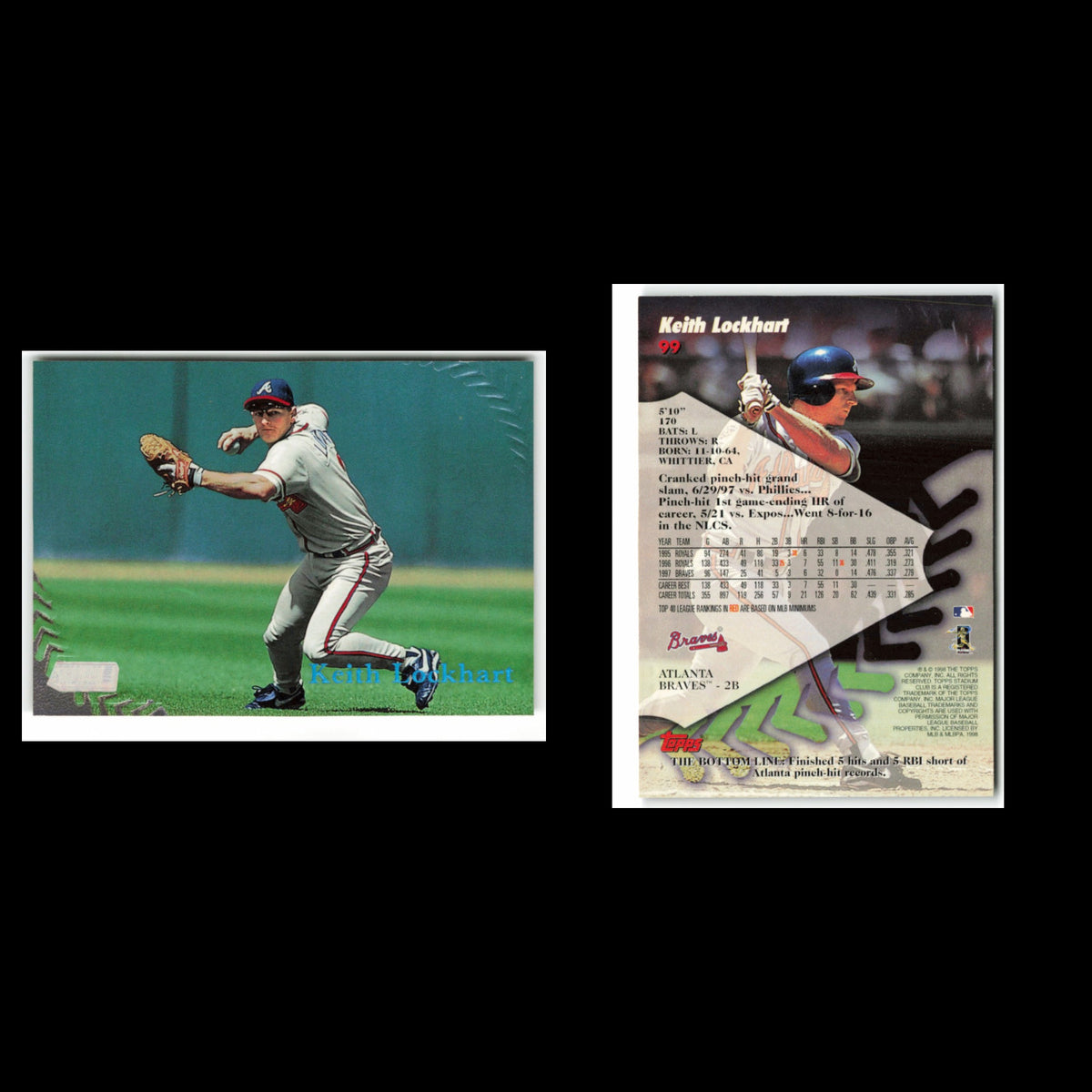 Keith Lockhart #99 1998 Topps Stadium Club Atlanta Braves Baseball Card MLB NM